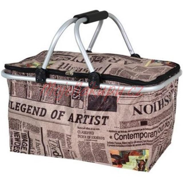 Nákupní košík skládací "Newspaper" novinový vzor